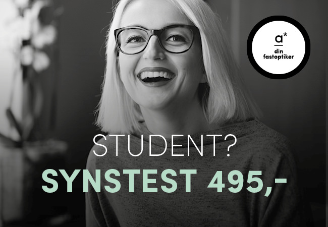 Studentpris synstest: 495,-